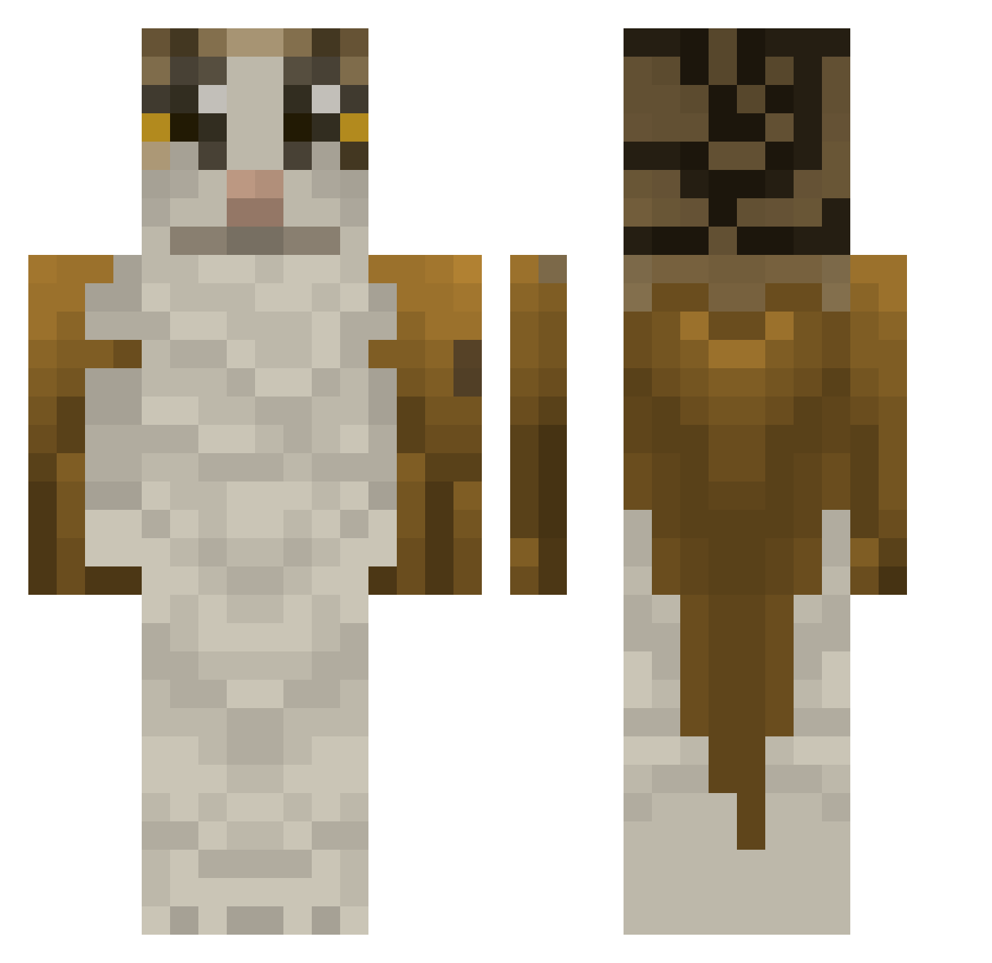 JdubGoCrzy Minecraft skin, front and back view