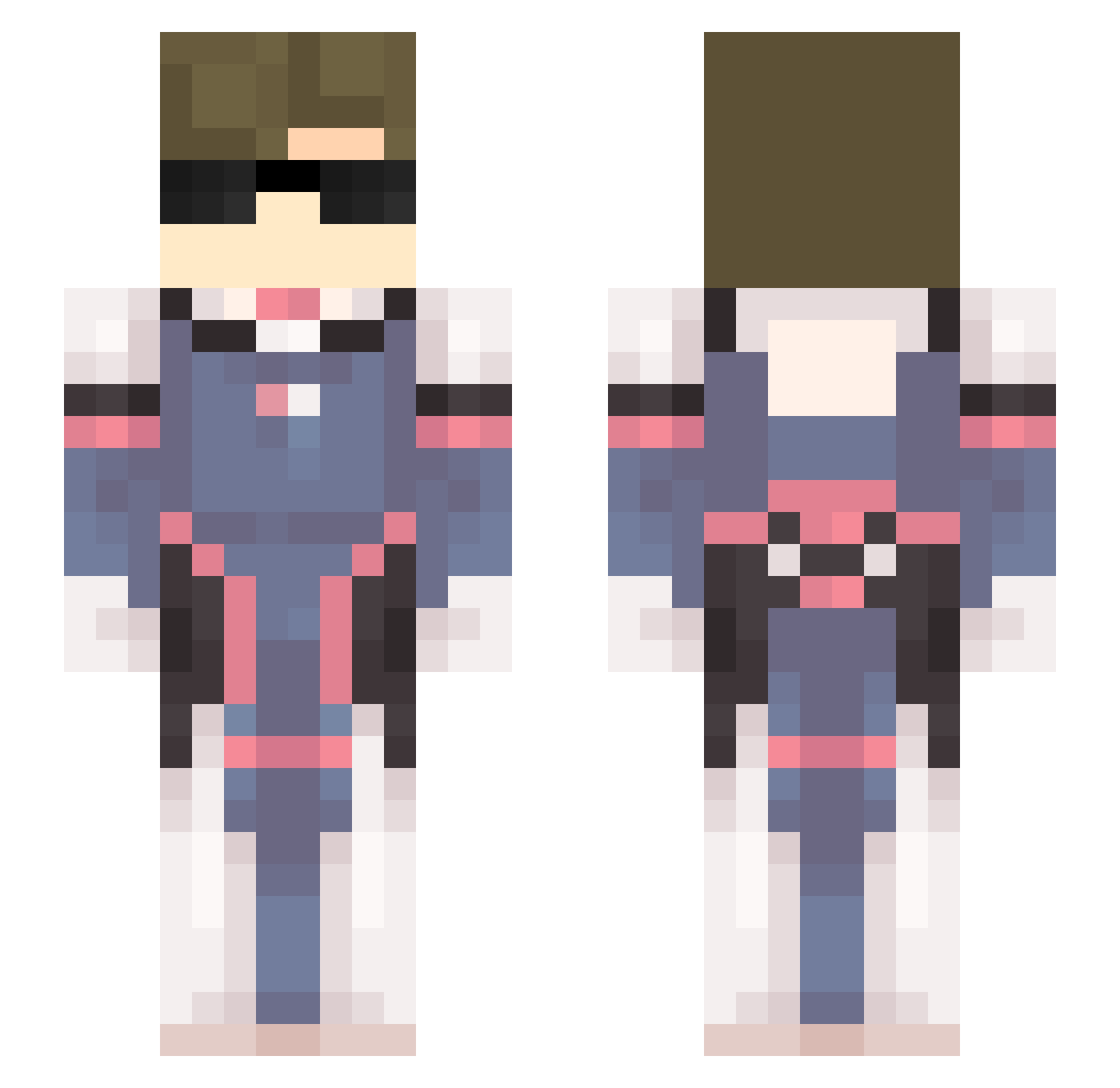 enrqs Minecraft skin, front and back view