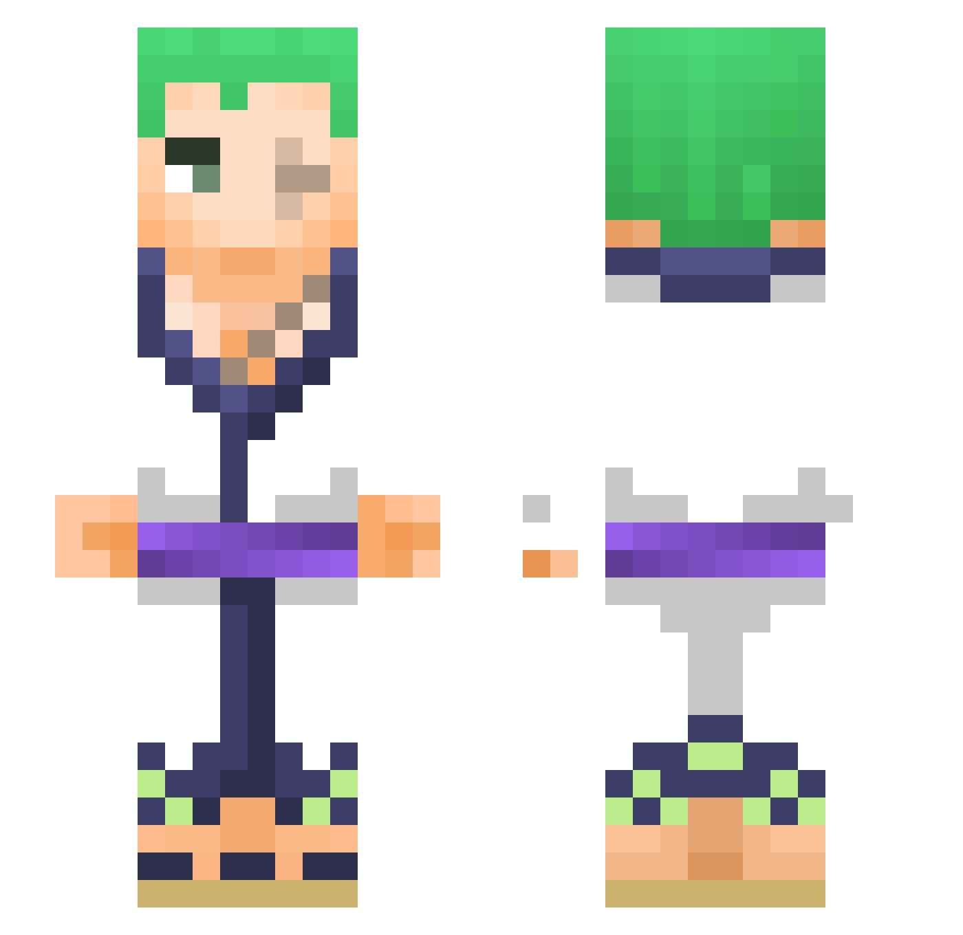Georgeta Minecraft skin, front and back view