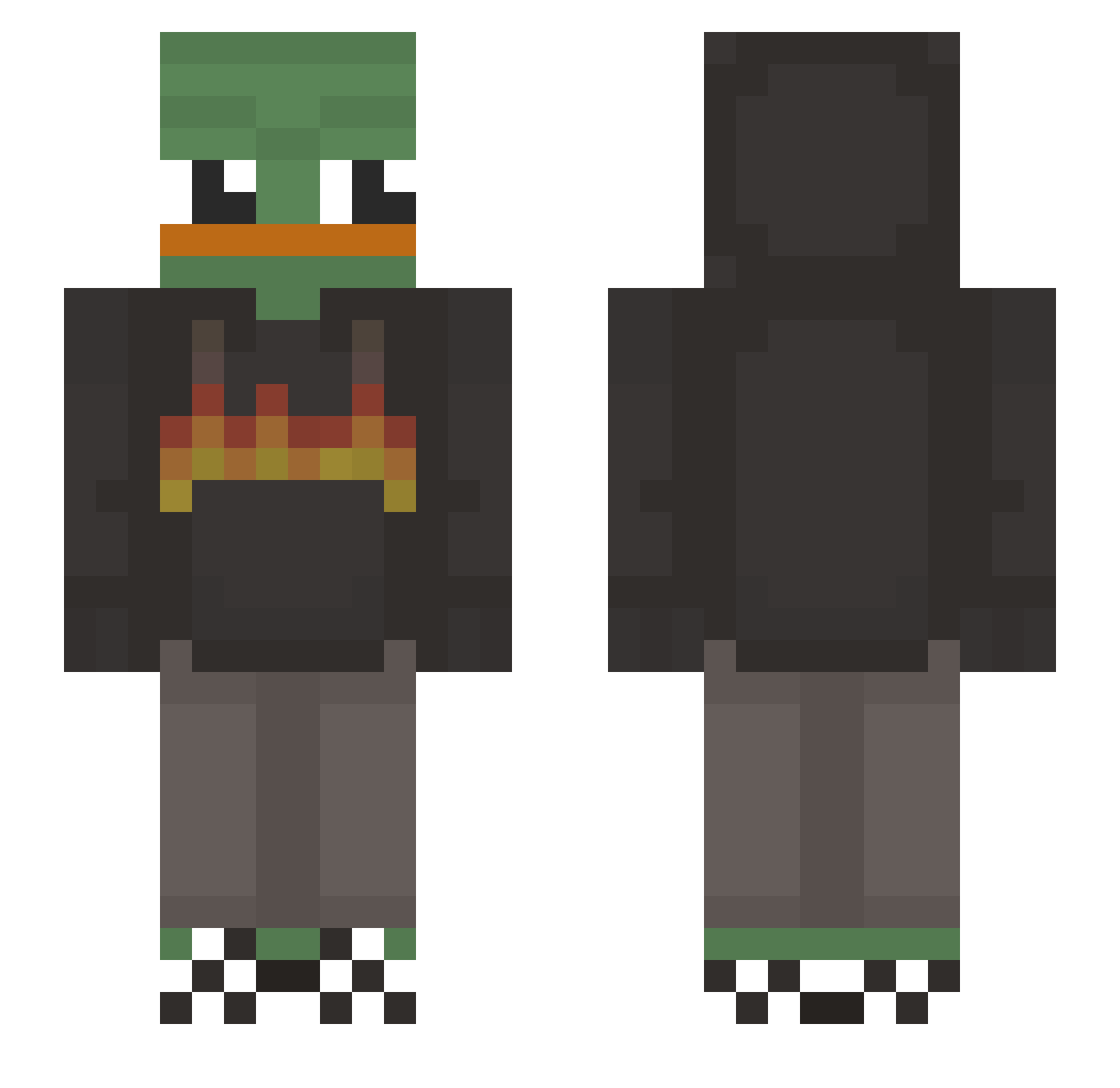 aeu Minecraft skin, front and back view