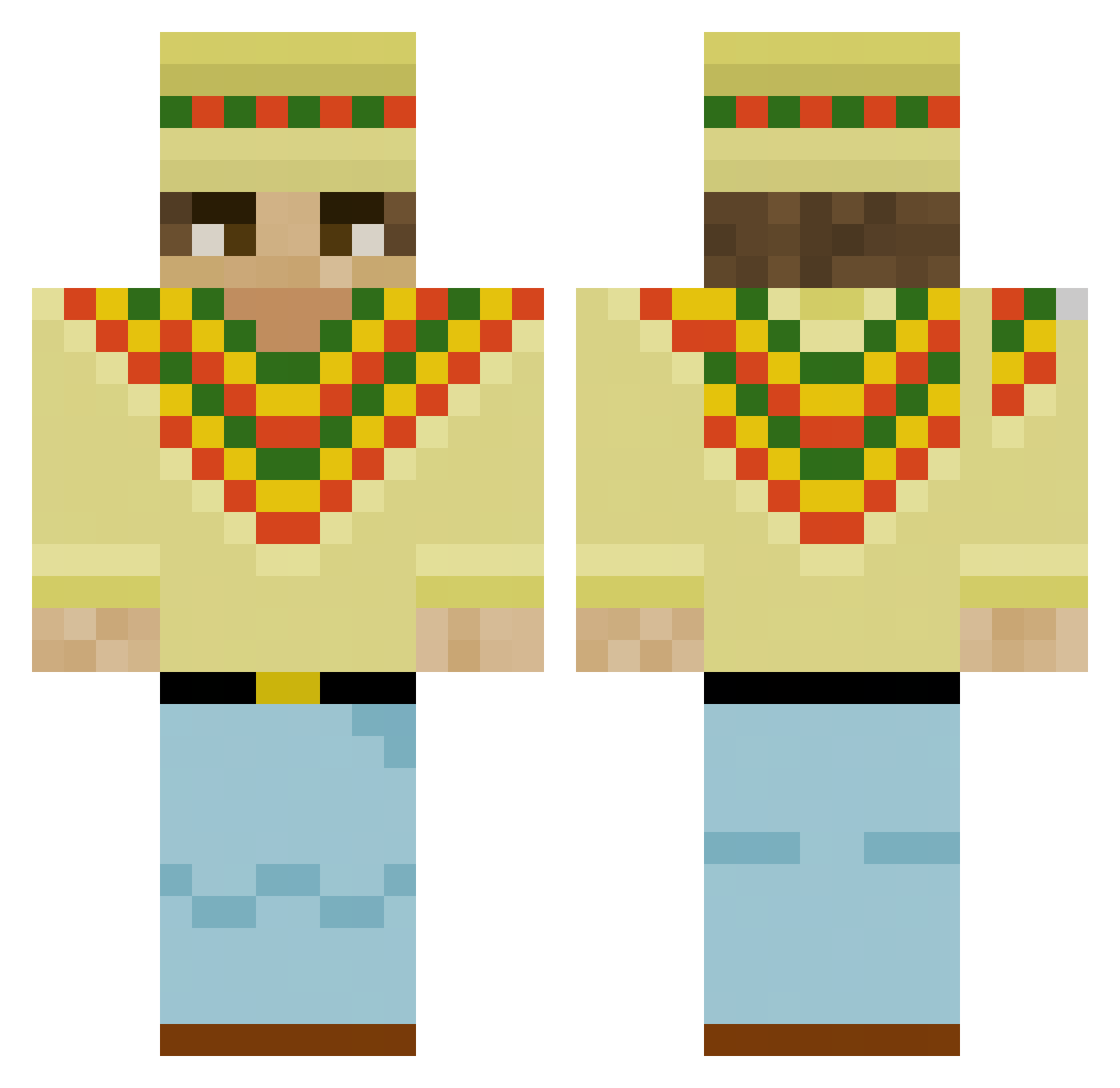 Toad534 Minecraft skin, front and back view
