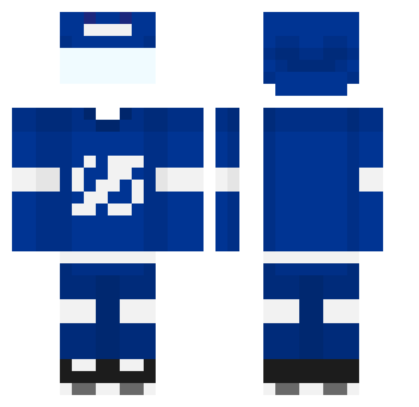 kdplayer Minecraft skin, front and back view