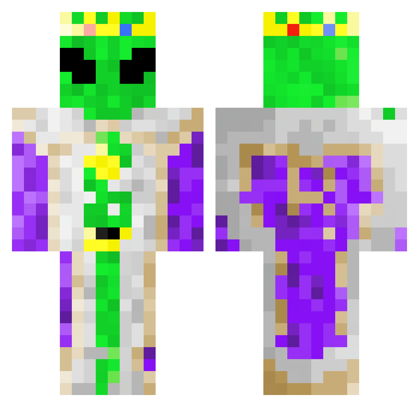 R0go_ Minecraft skin, front and back view