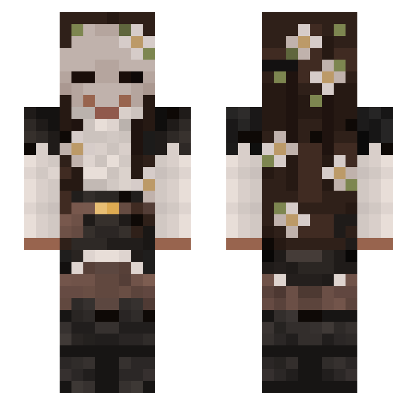 Jethro58 Minecraft skin, front and back view