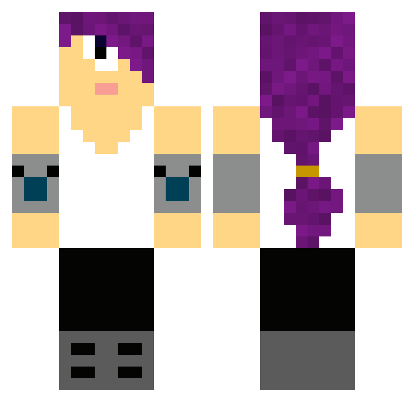 Kindreds Minecraft skin, front and back view