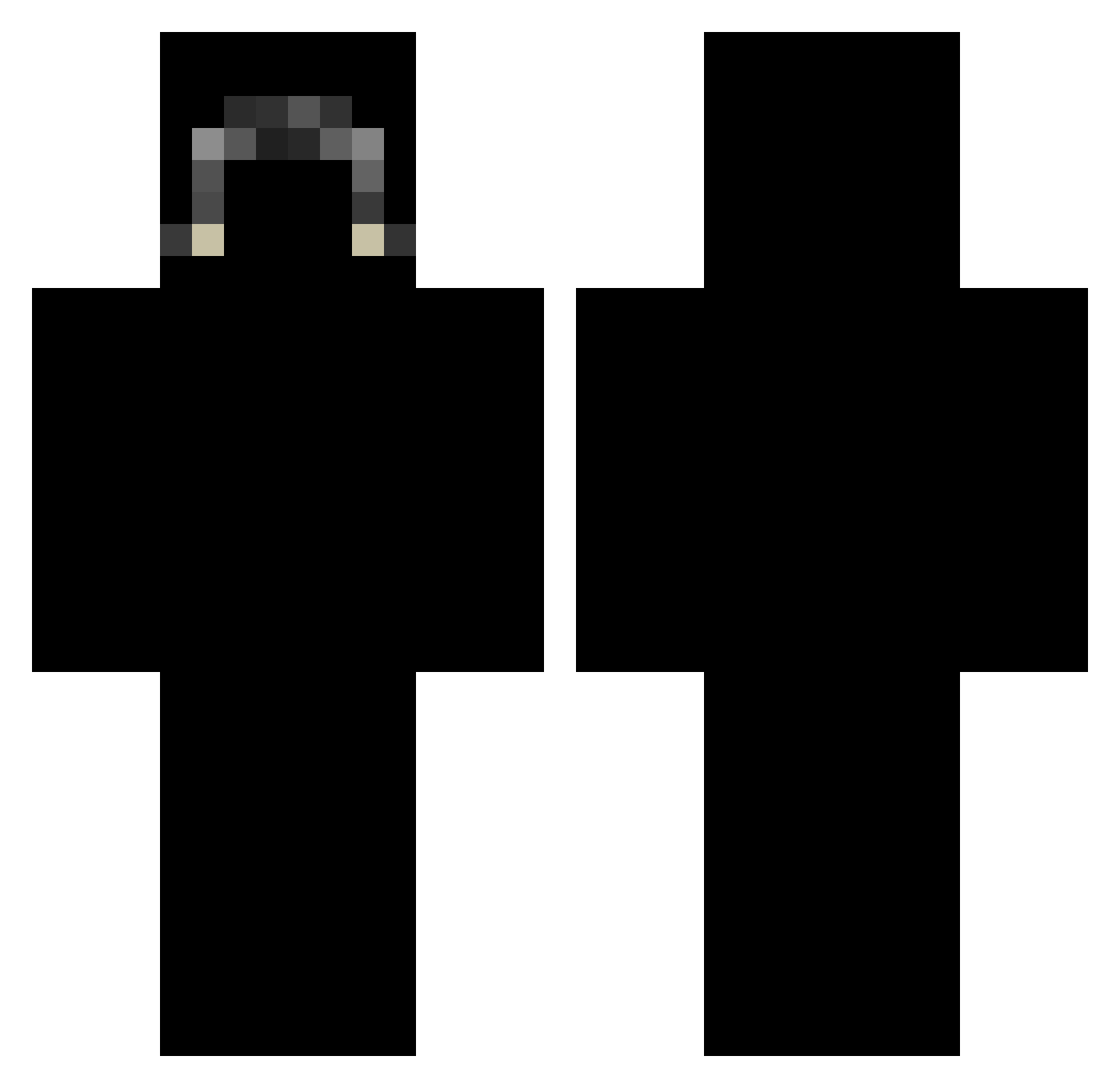 Vyrxion Minecraft skin, front and back view