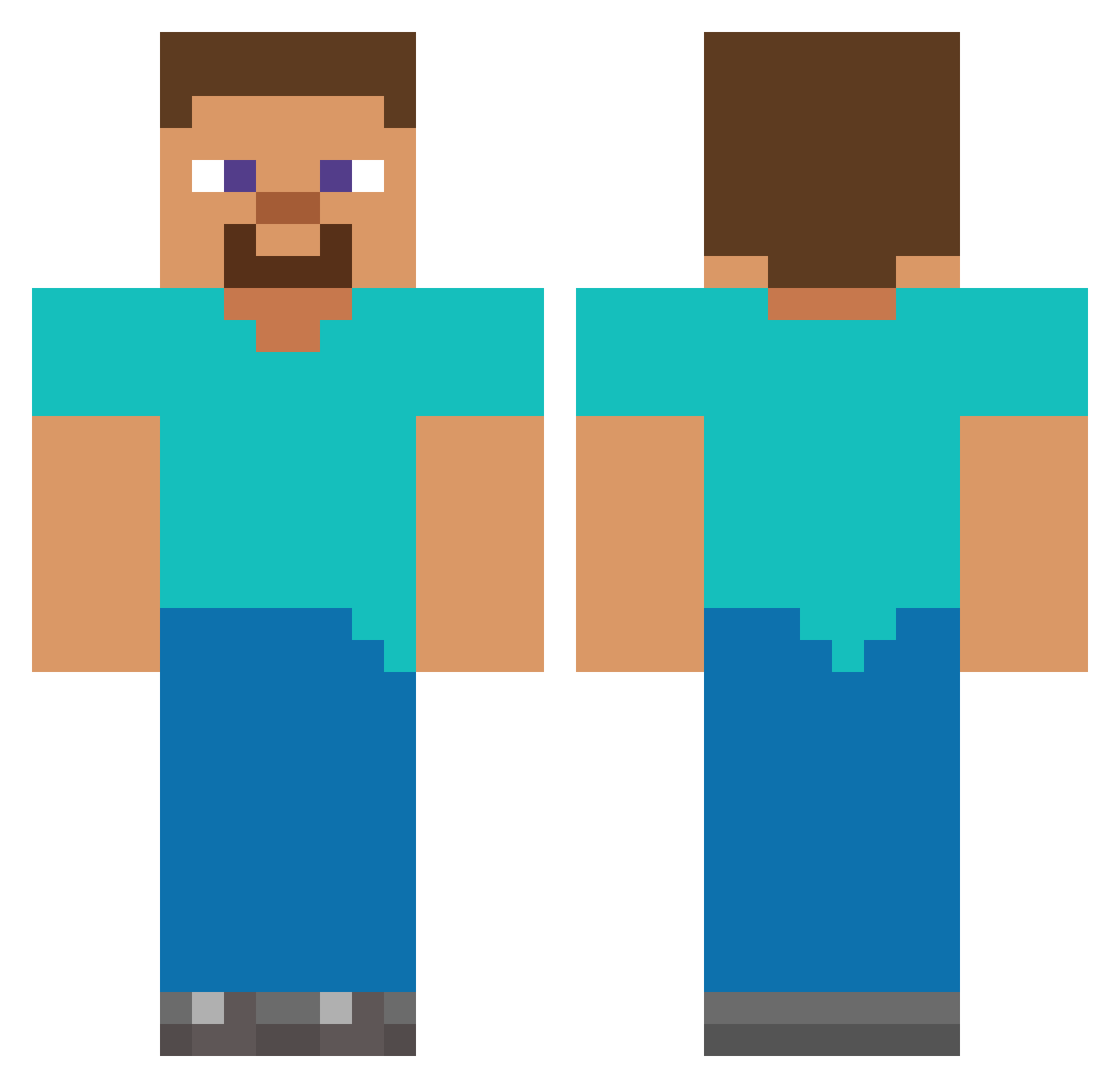 viderak Minecraft skin, front and back view