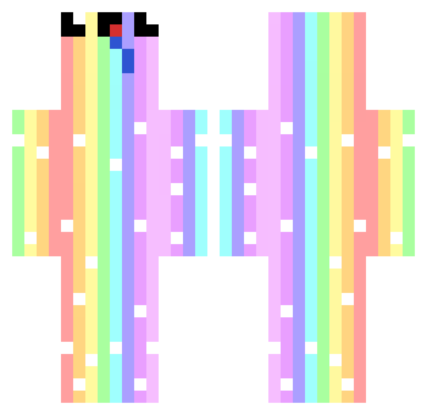 RuptorYT Minecraft skin, front and back view