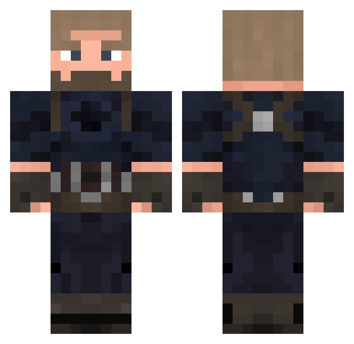 Natoubio Minecraft skin, front and back view