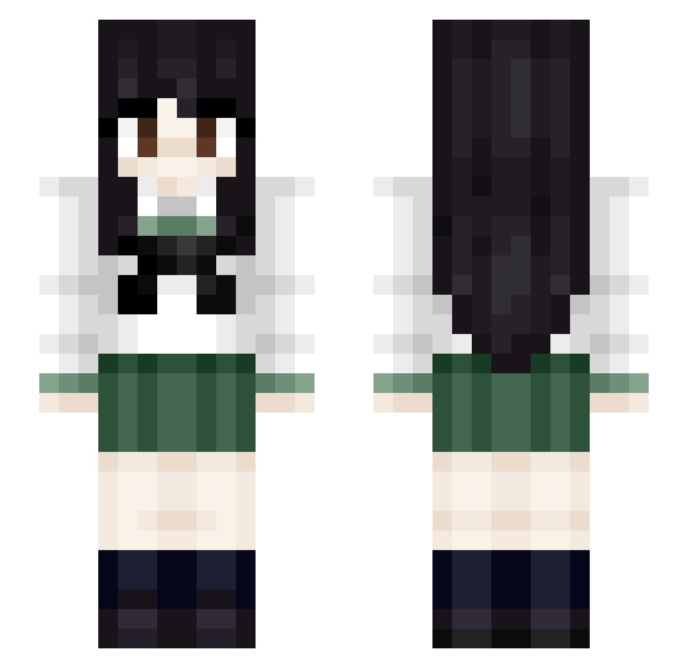 Ccronaa Minecraft skin, front and back view