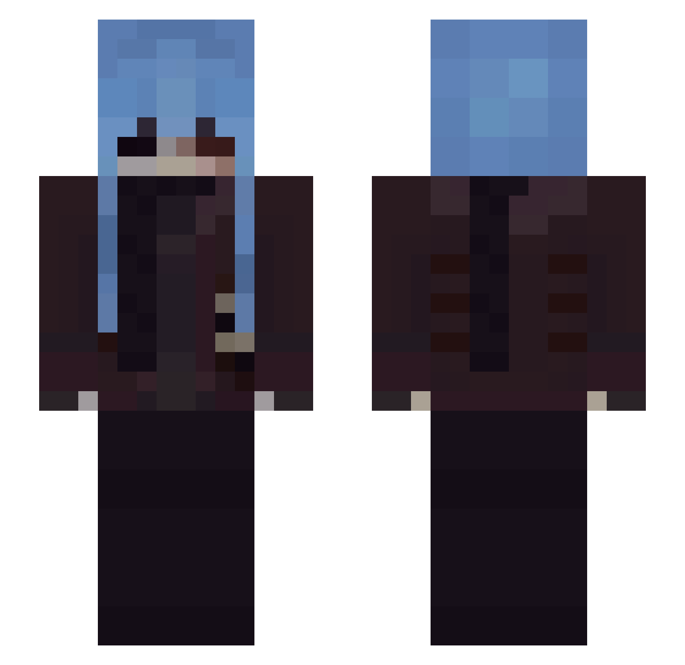cammesy Minecraft skin, front and back view
