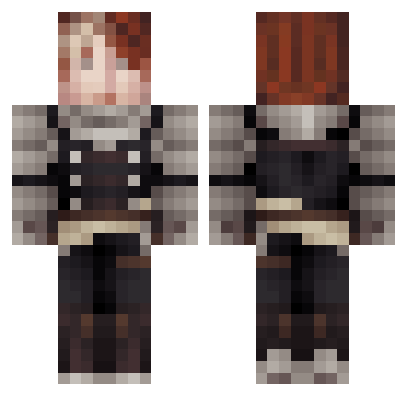 Digit005 Minecraft skin, front and back view