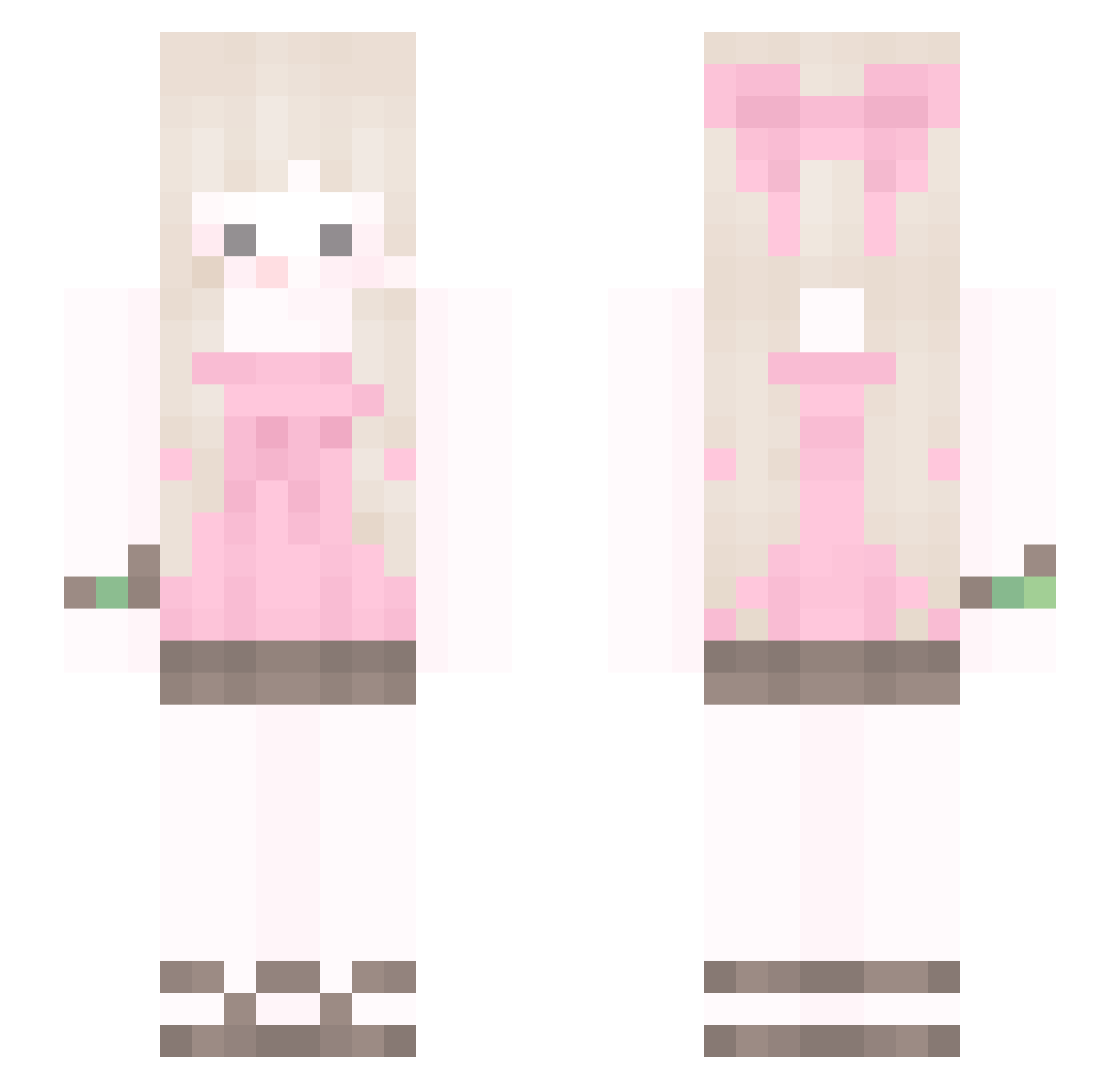 scskia Minecraft skin, front and back view