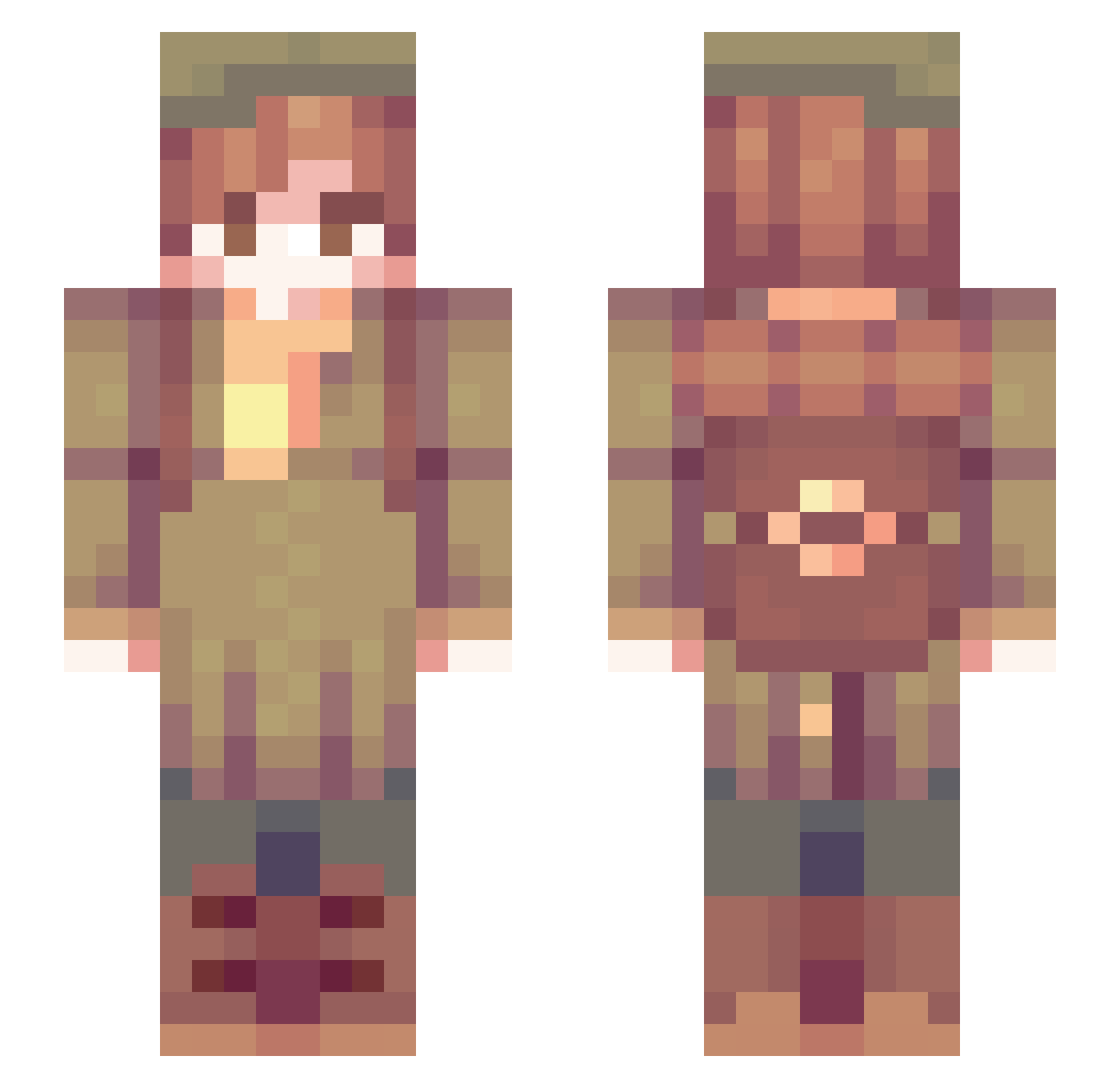 Fusefeather Minecraft skin, front and back view