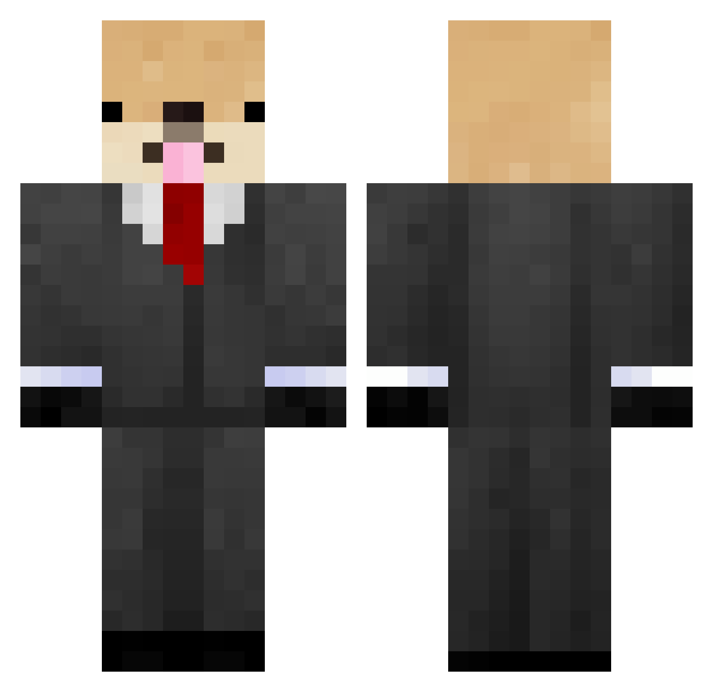 Skyundy Minecraft skin, front and back view