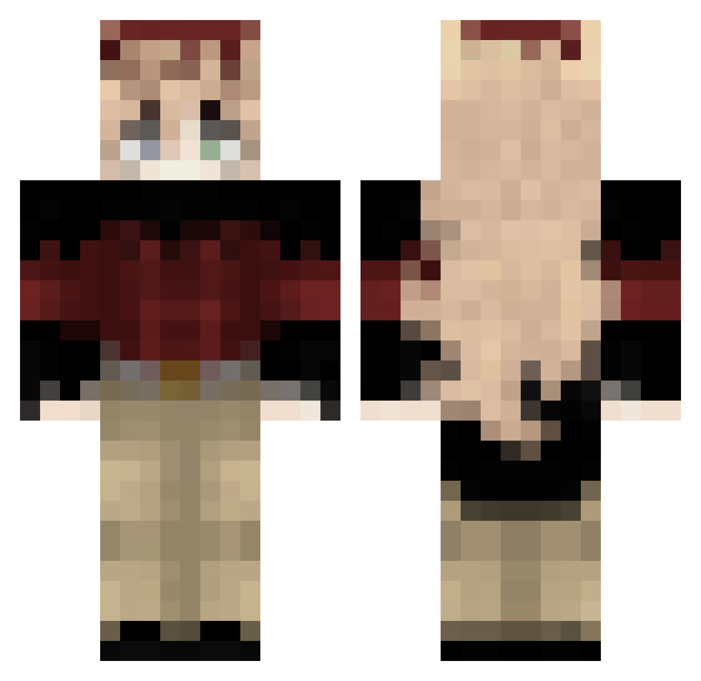 icxcle Minecraft skin, front and back view