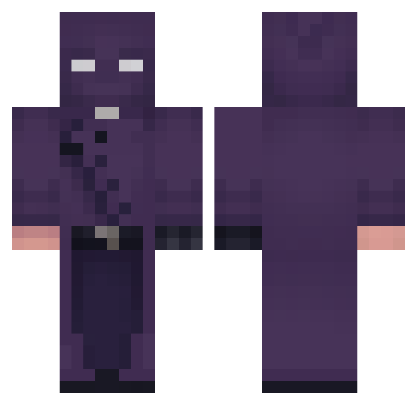 notFideos Minecraft skin, front and back view