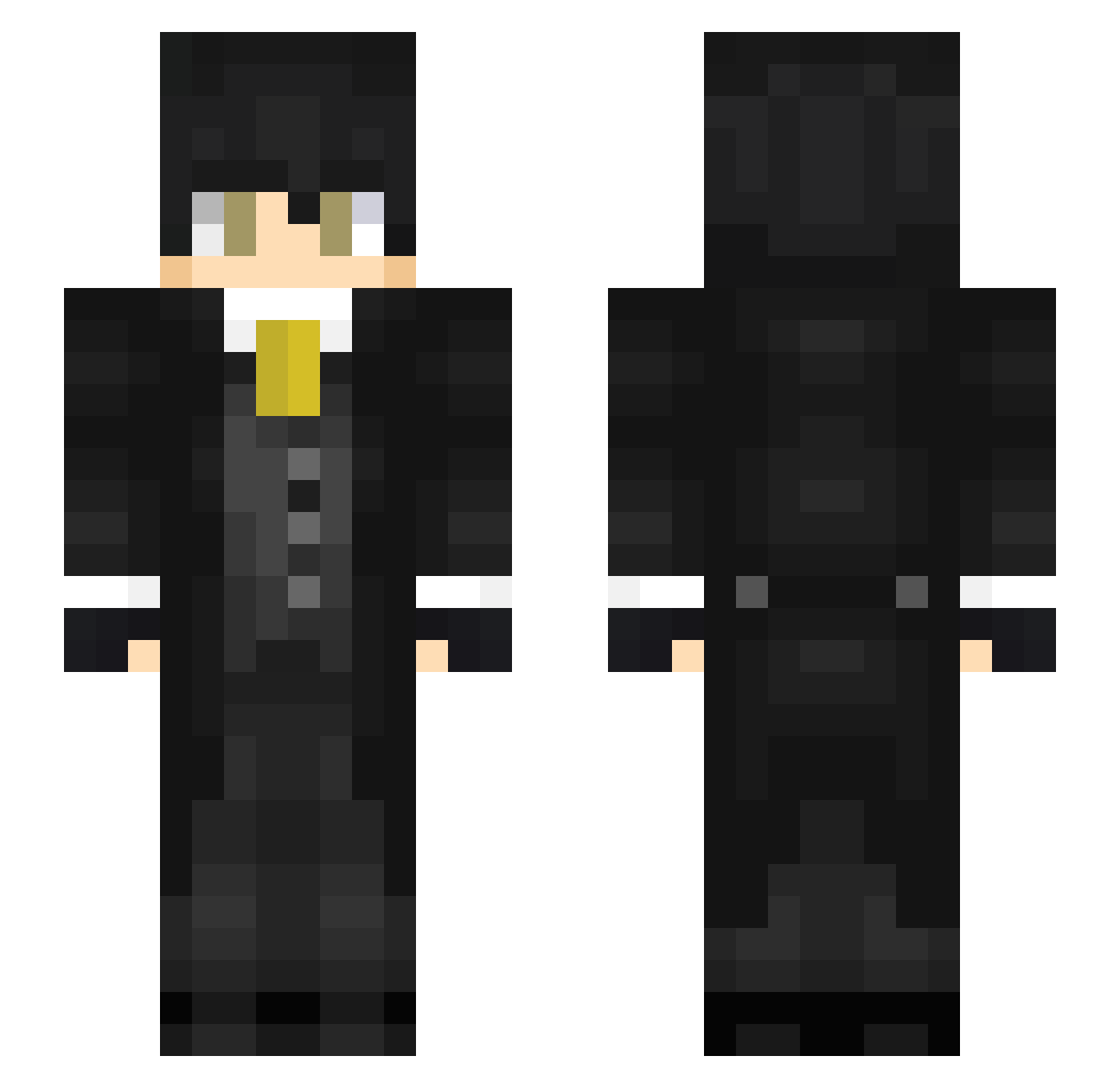 Quilzyz Minecraft skin, front and back view