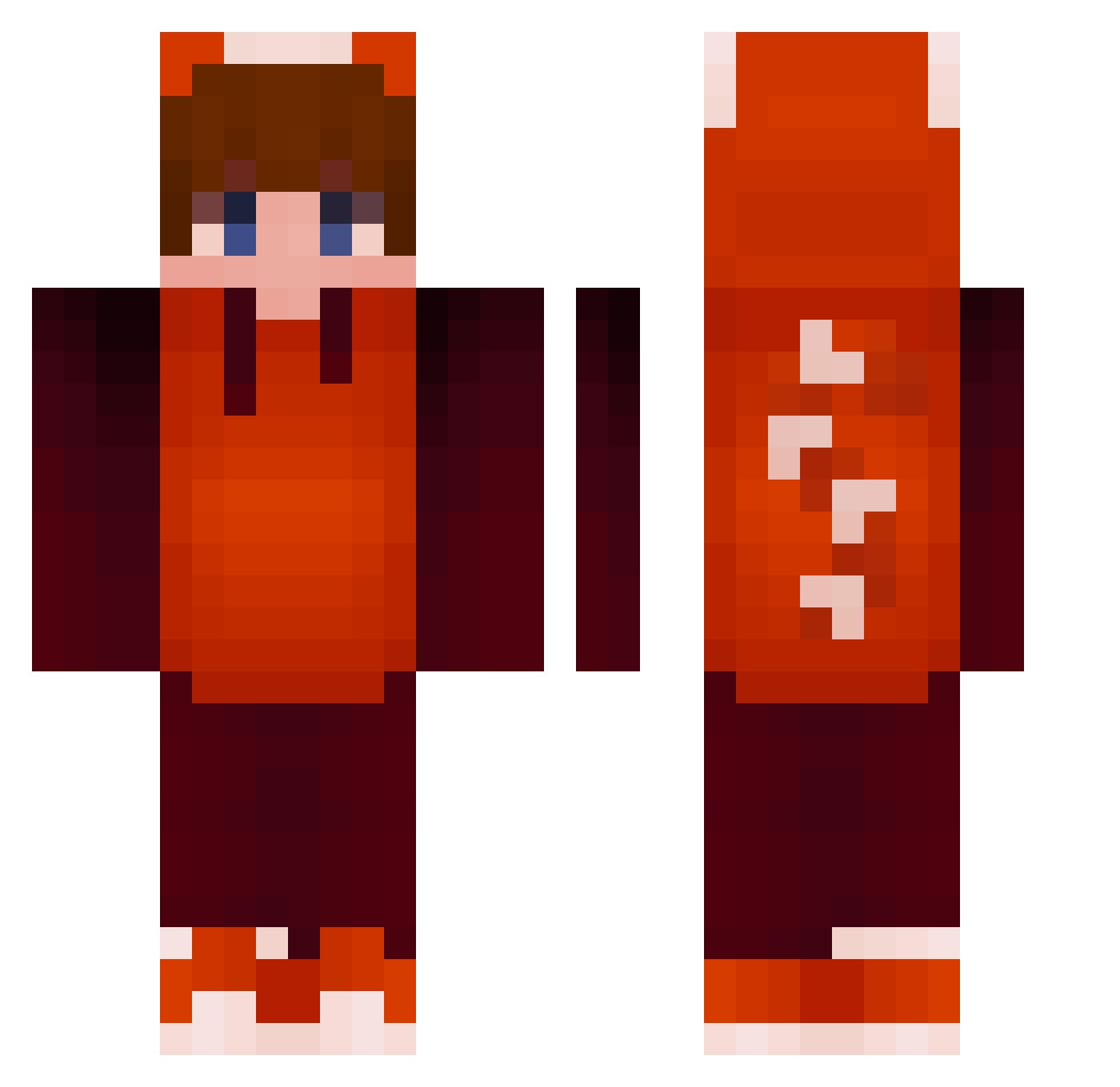 JimmyJankus Minecraft skin, front and back view