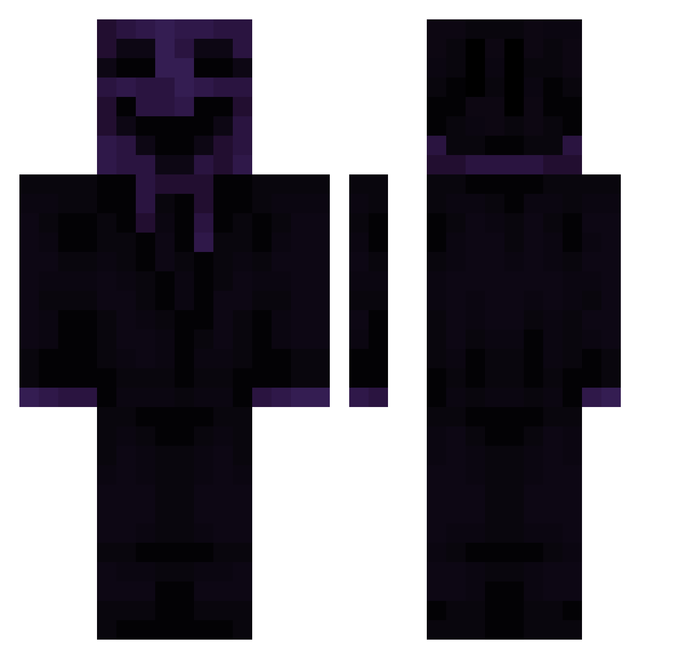 Uevlz Minecraft skin, front and back view