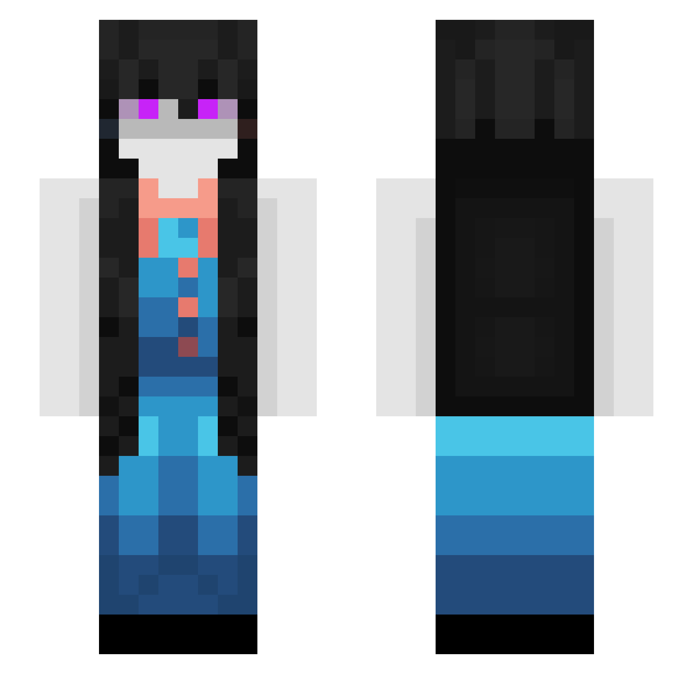 vomitqz Minecraft skin, front and back view