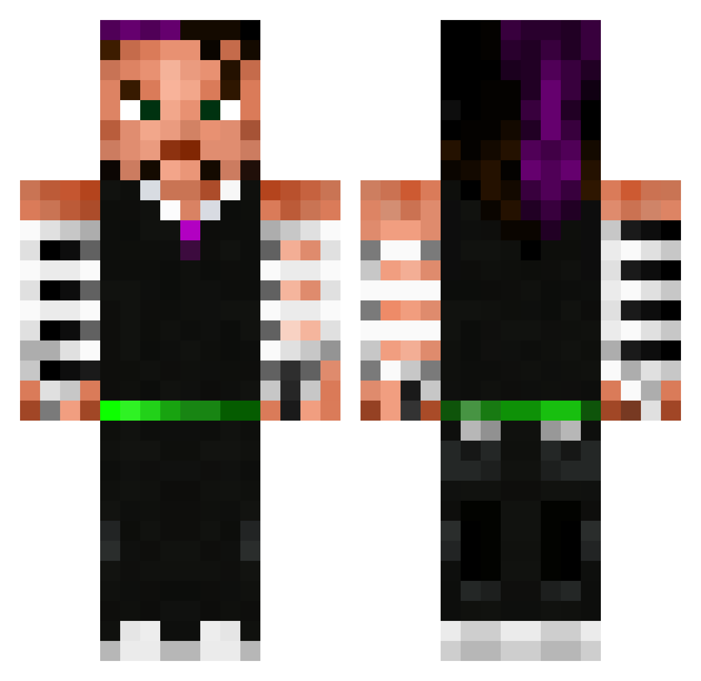 Tanaff Minecraft skin, front and back view
