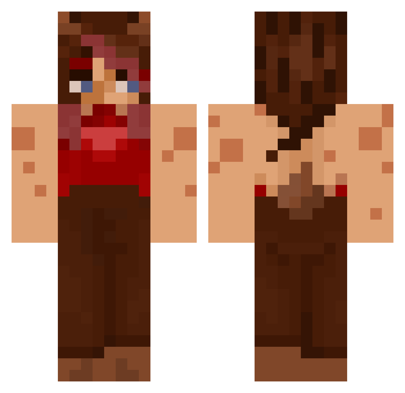 Tabby10 Minecraft skin, front and back view