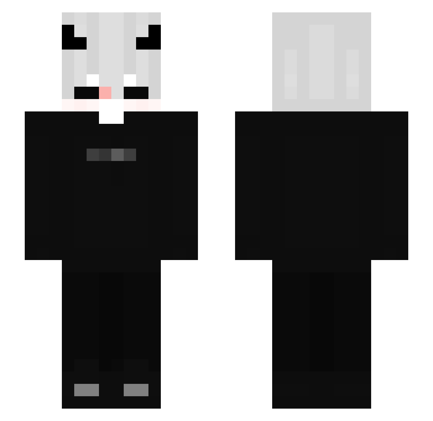 Teeeeeeee Minecraft skin, front and back view