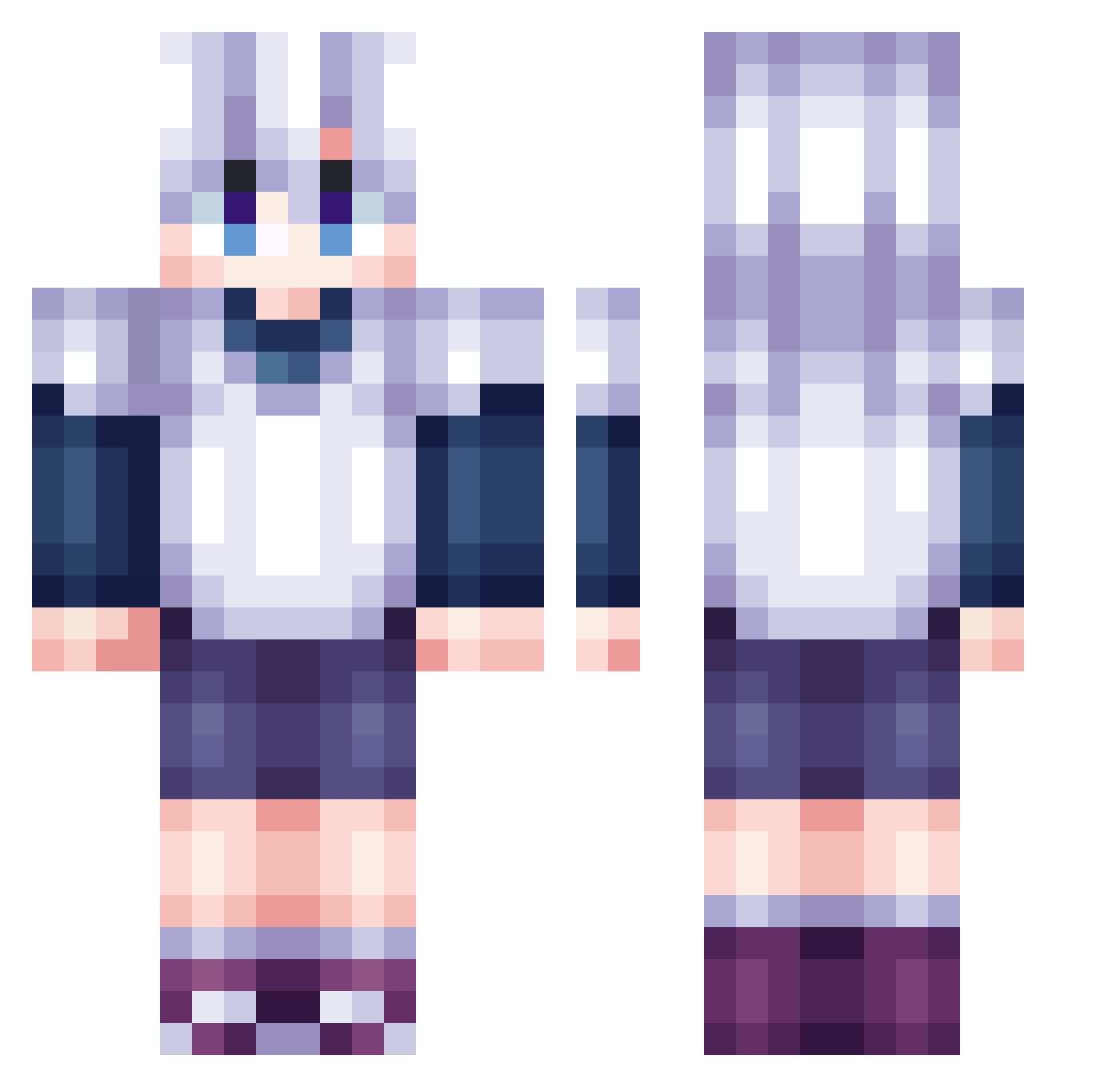 Parzivalol Minecraft skin, front and back view