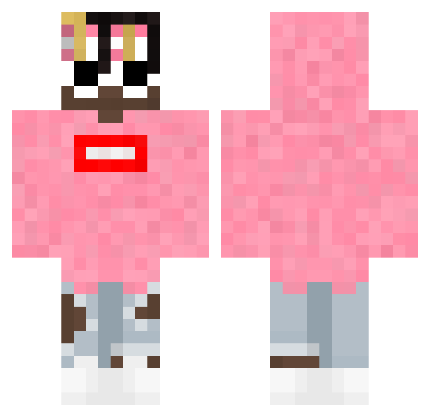 yabuji Minecraft skin, front and back view