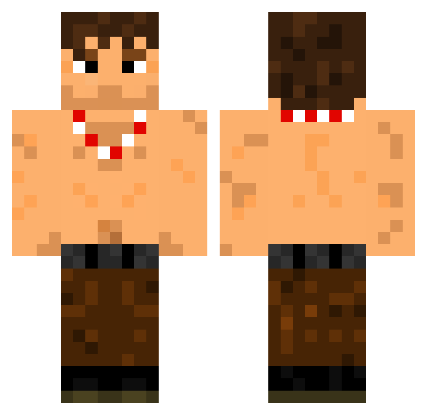 Halibut Minecraft skin, front and back view