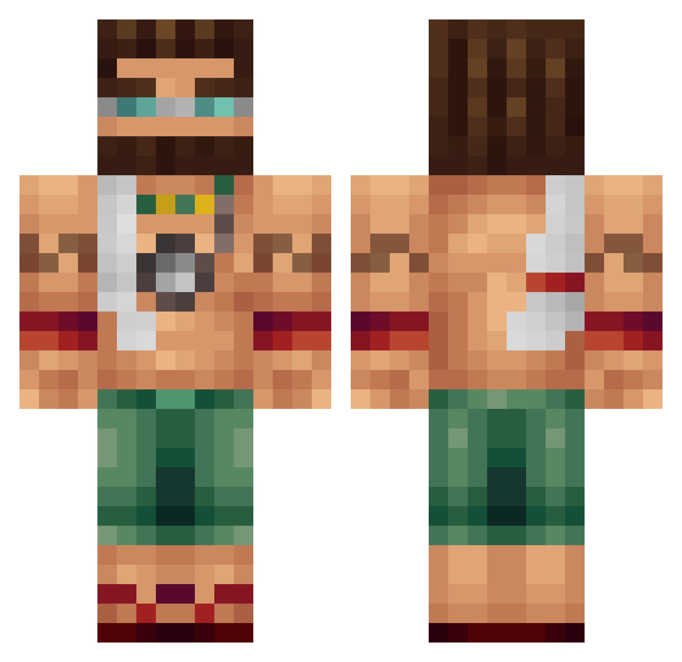 MinhyukLove Minecraft skin, front and back view