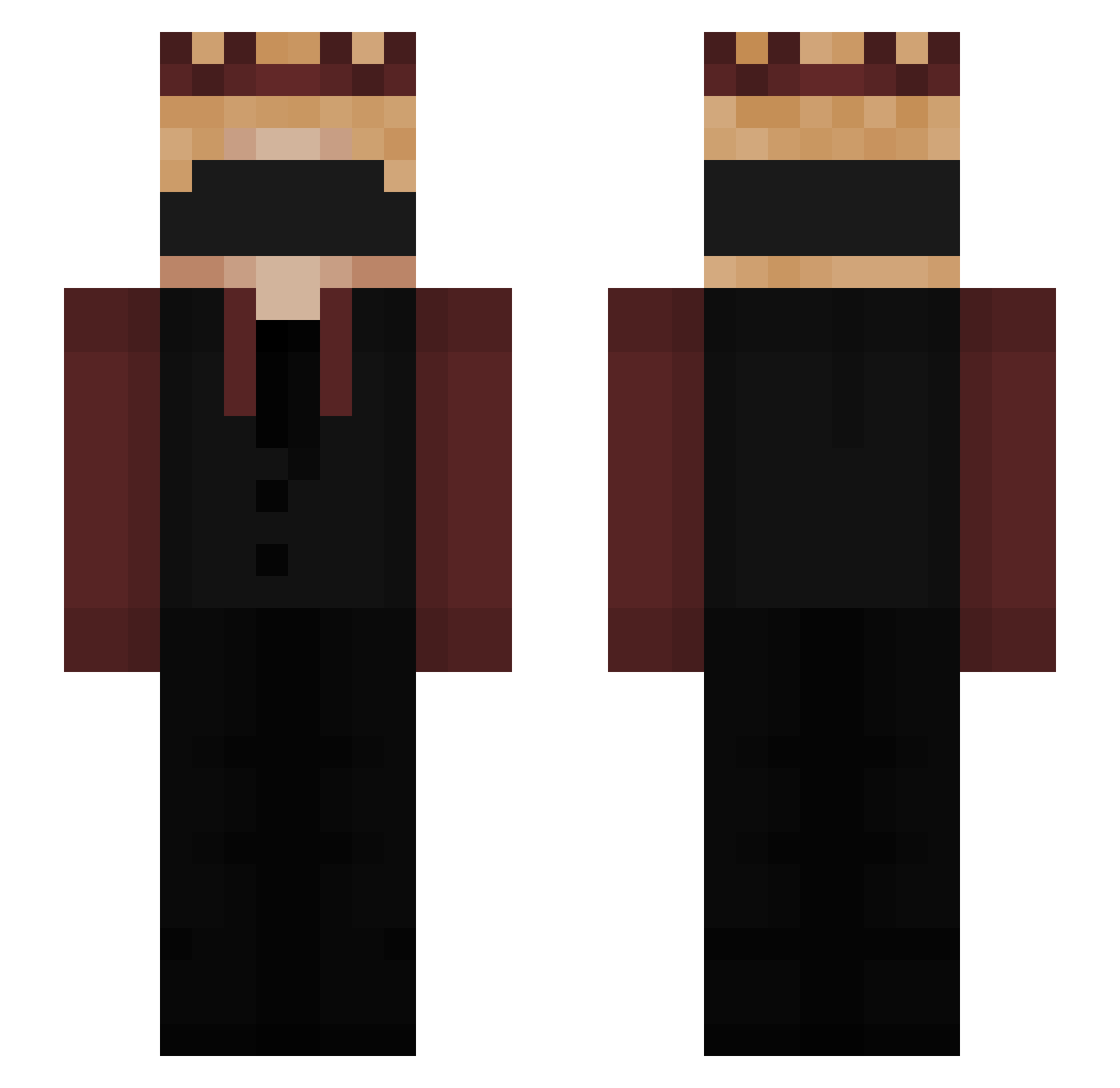 TTTokyo Minecraft skin, front and back view