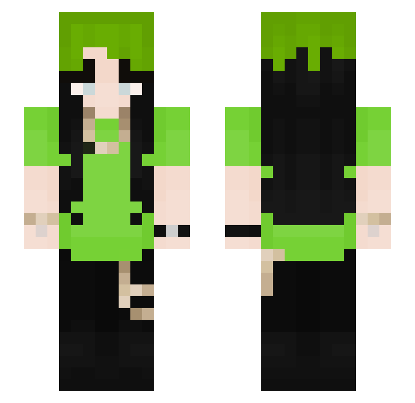 Trapsdrilly Minecraft skin, front and back view