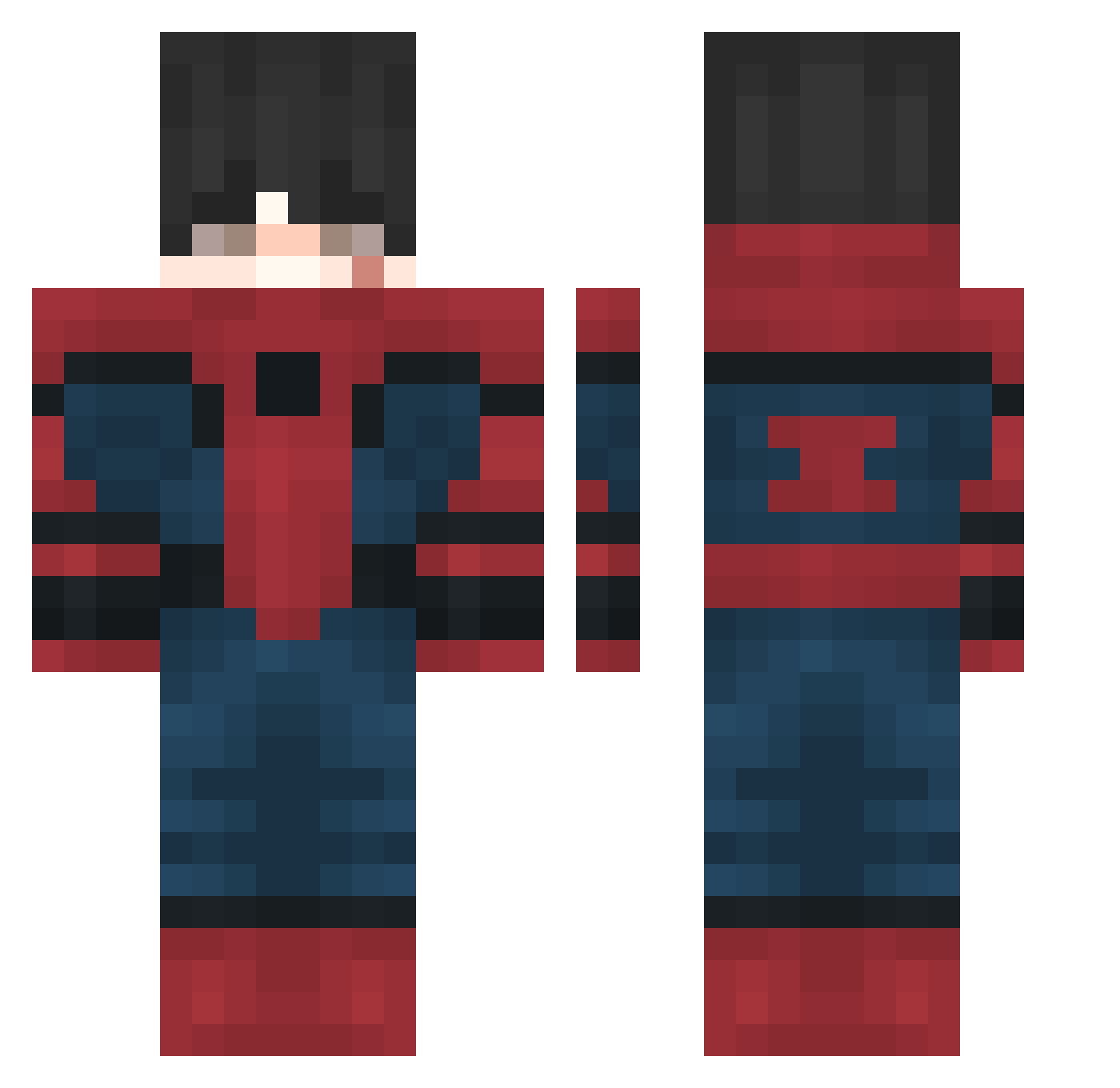 Zushee Minecraft skin, front and back view