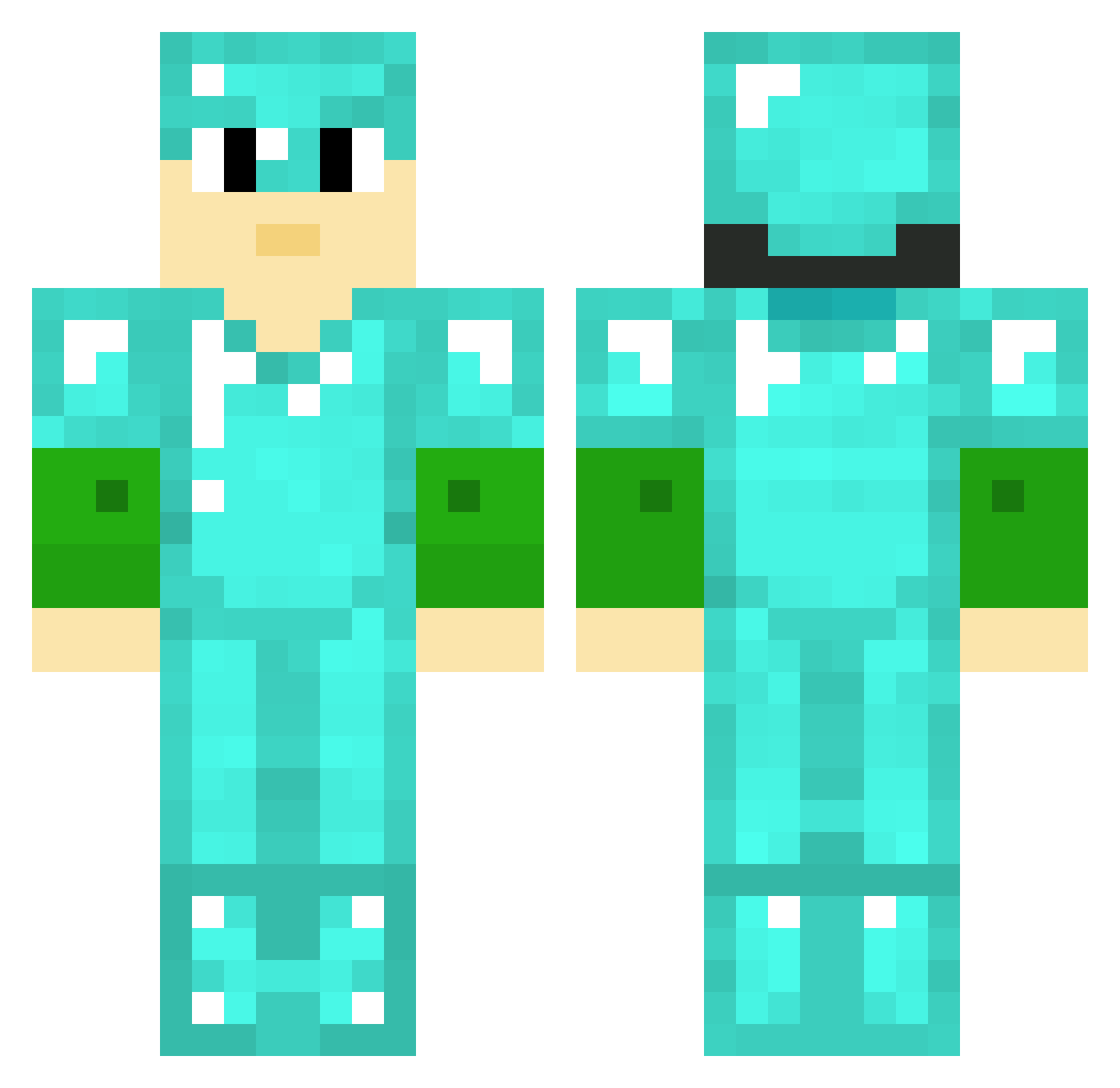 Popularize Minecraft skin, front and back view