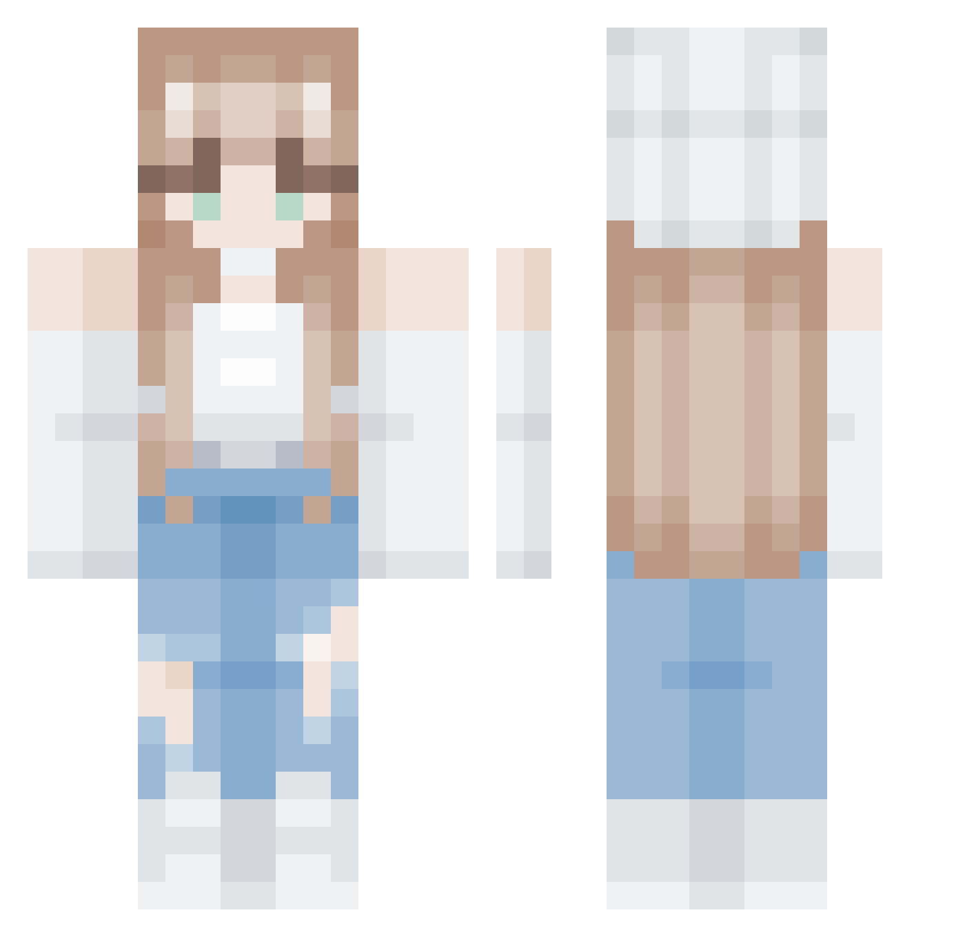 pr5m Minecraft skin, front and back view