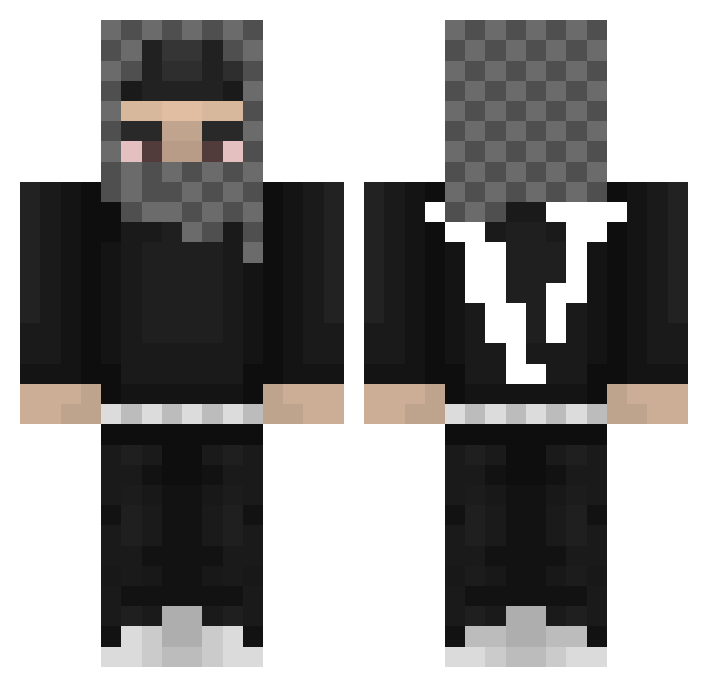 Melamed Minecraft skin, front and back view