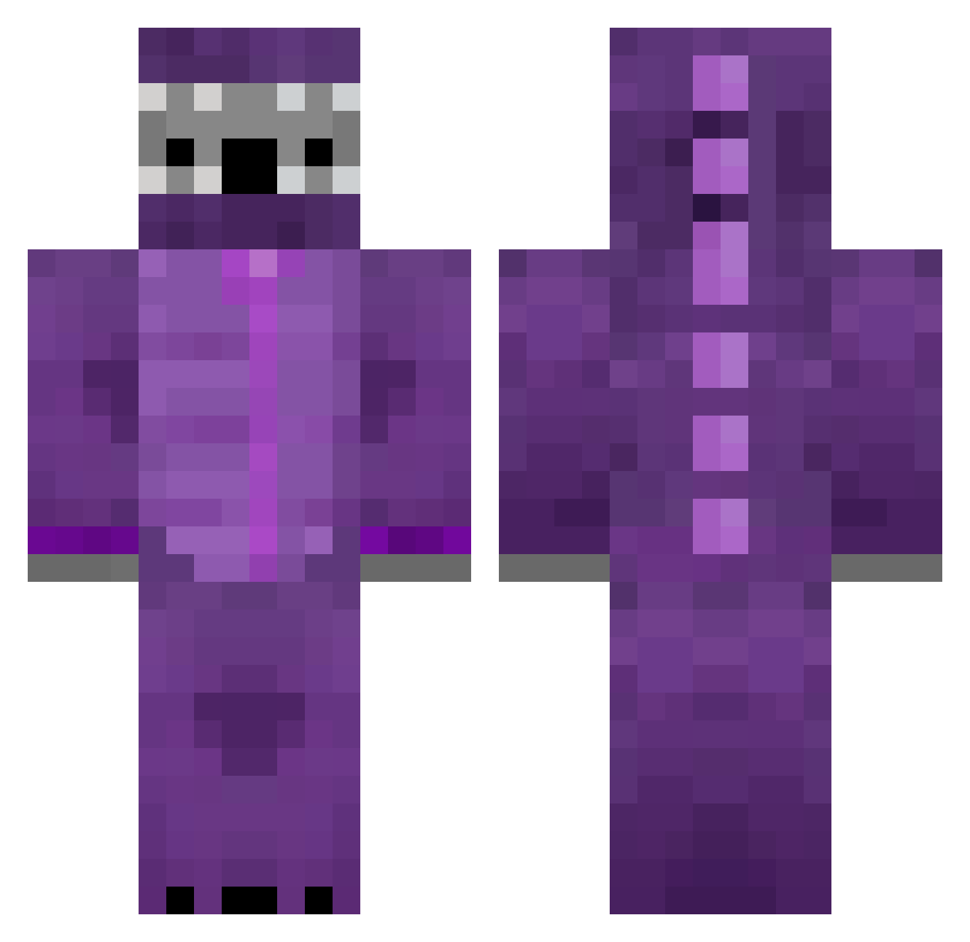 Spur Minecraft skin, front and back view