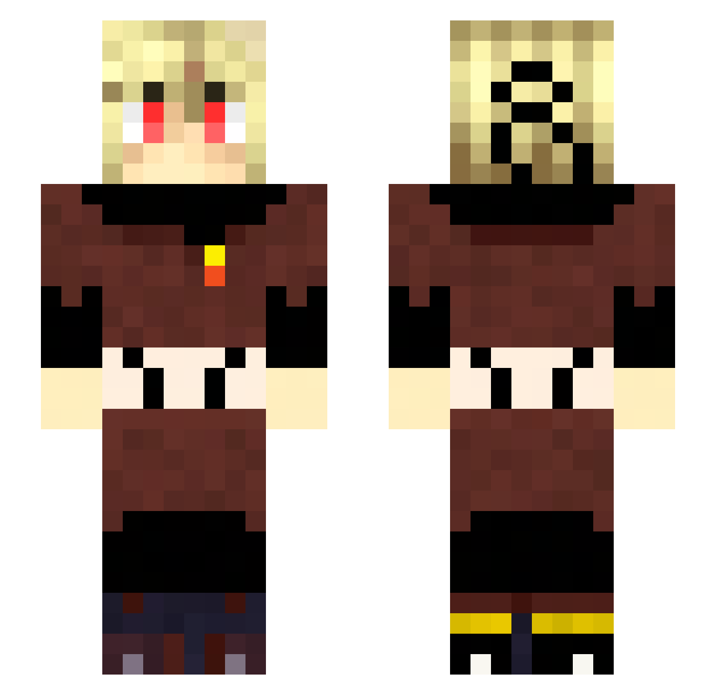 lazarets Minecraft skin, front and back view