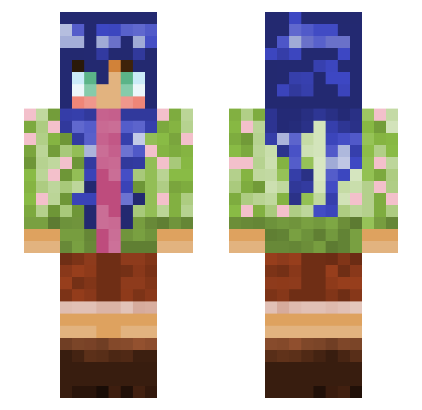 SpicySeraph Minecraft skin, front and back view