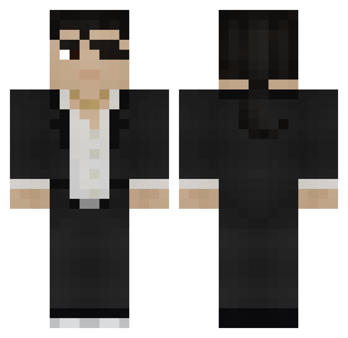 Baharov Minecraft skin, front and back view