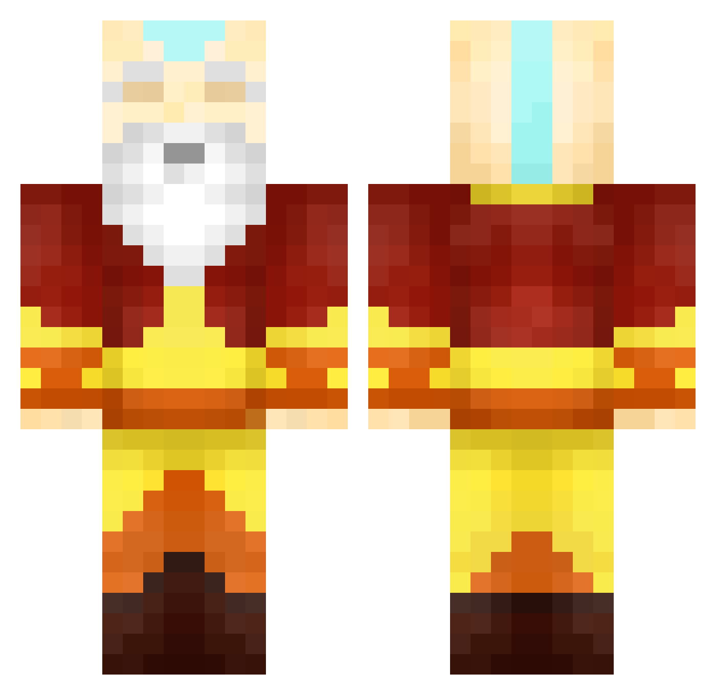 jwb777 Minecraft skin, front and back view