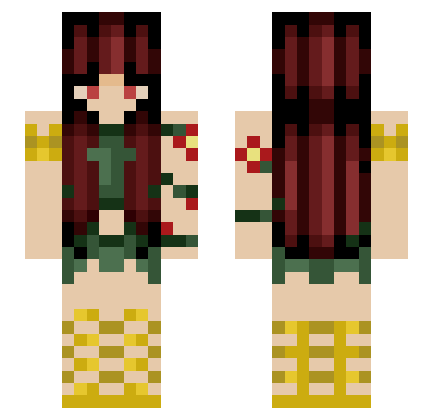 Ellimama Minecraft skin, front and back view