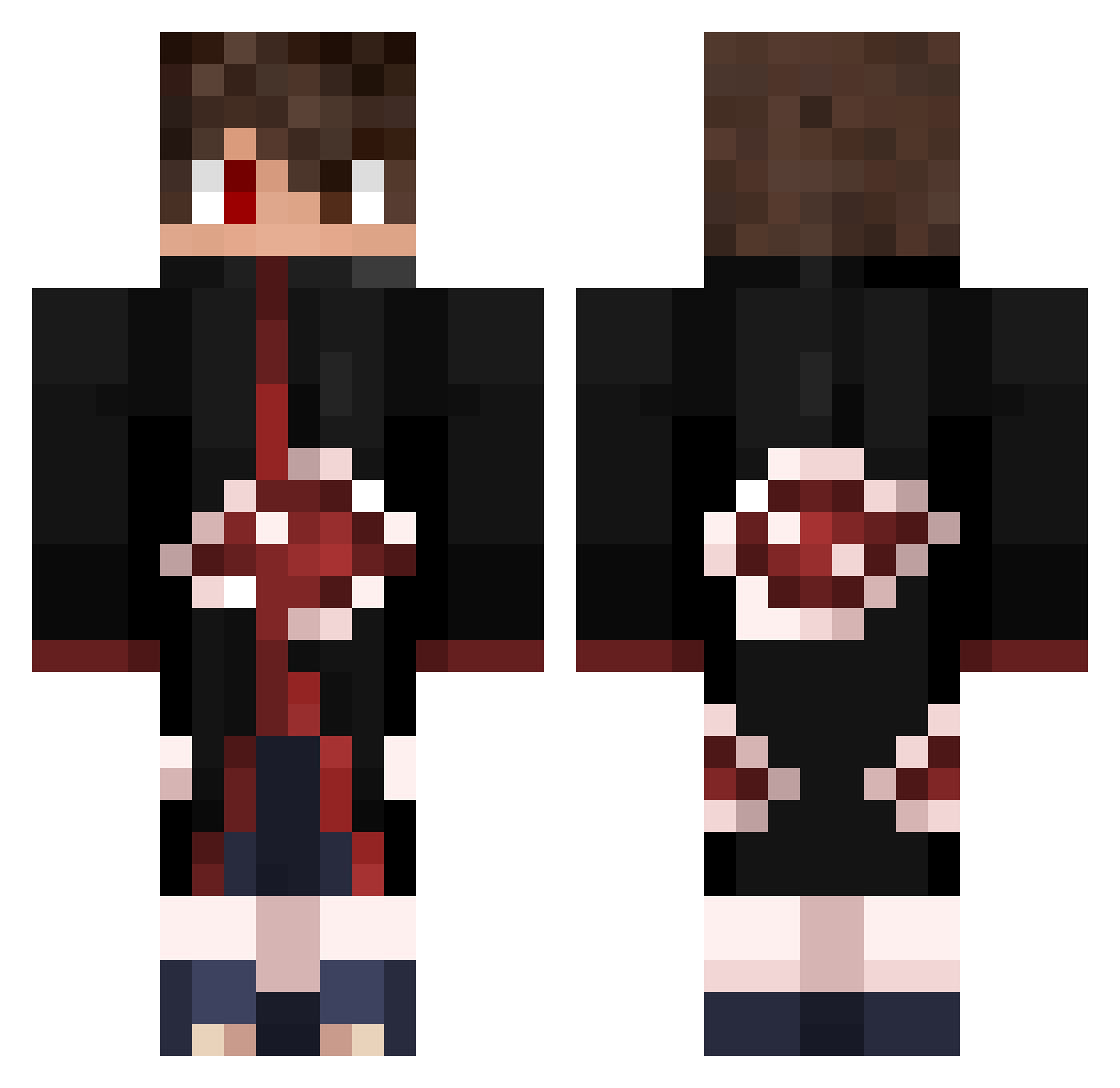 Tomxey Minecraft skin, front and back view