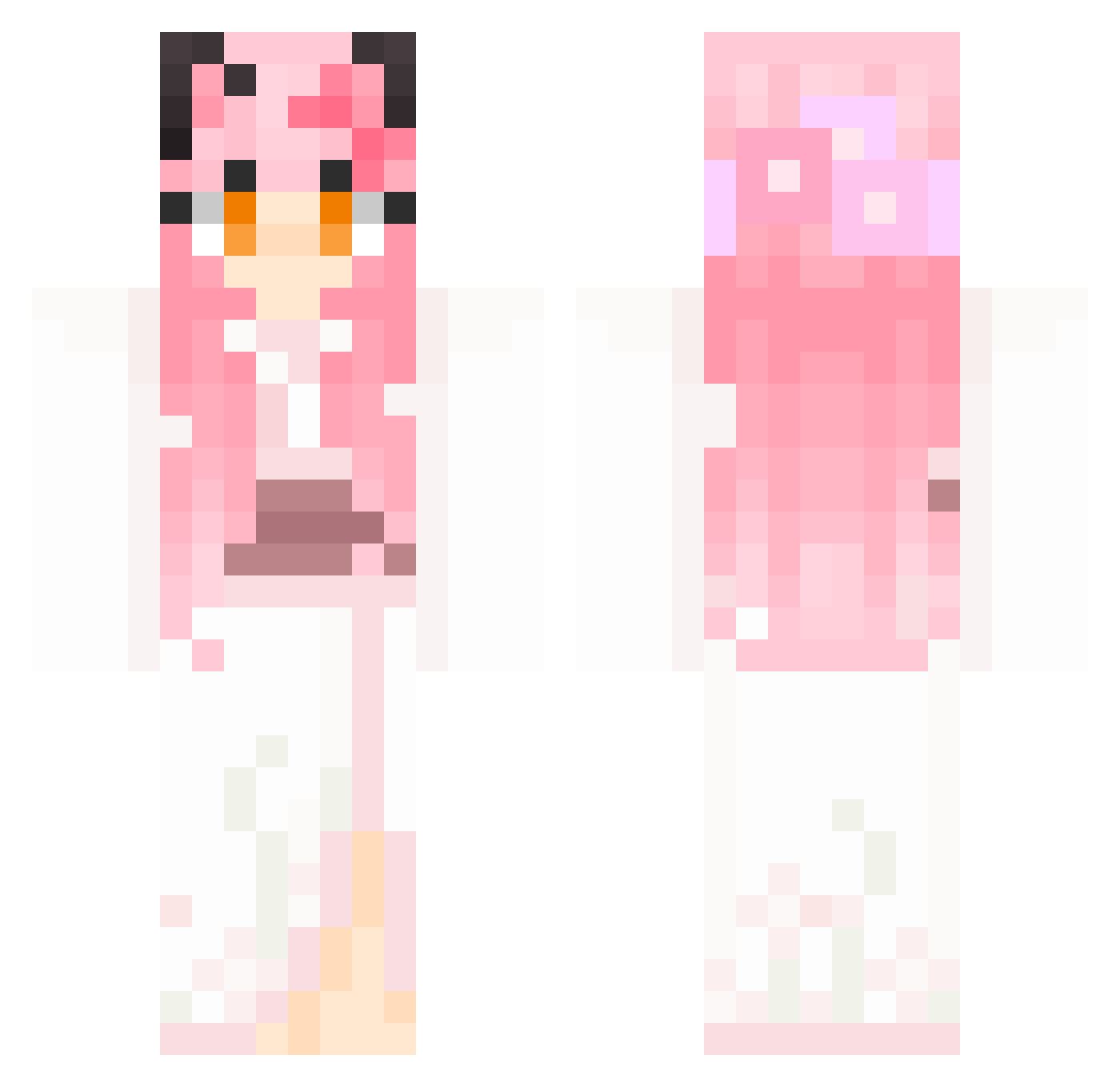 Roseshe11 Minecraft skin, front and back view