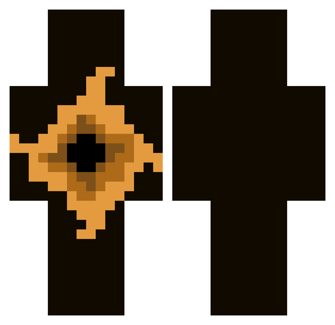 Topitroni Minecraft skin, front and back view