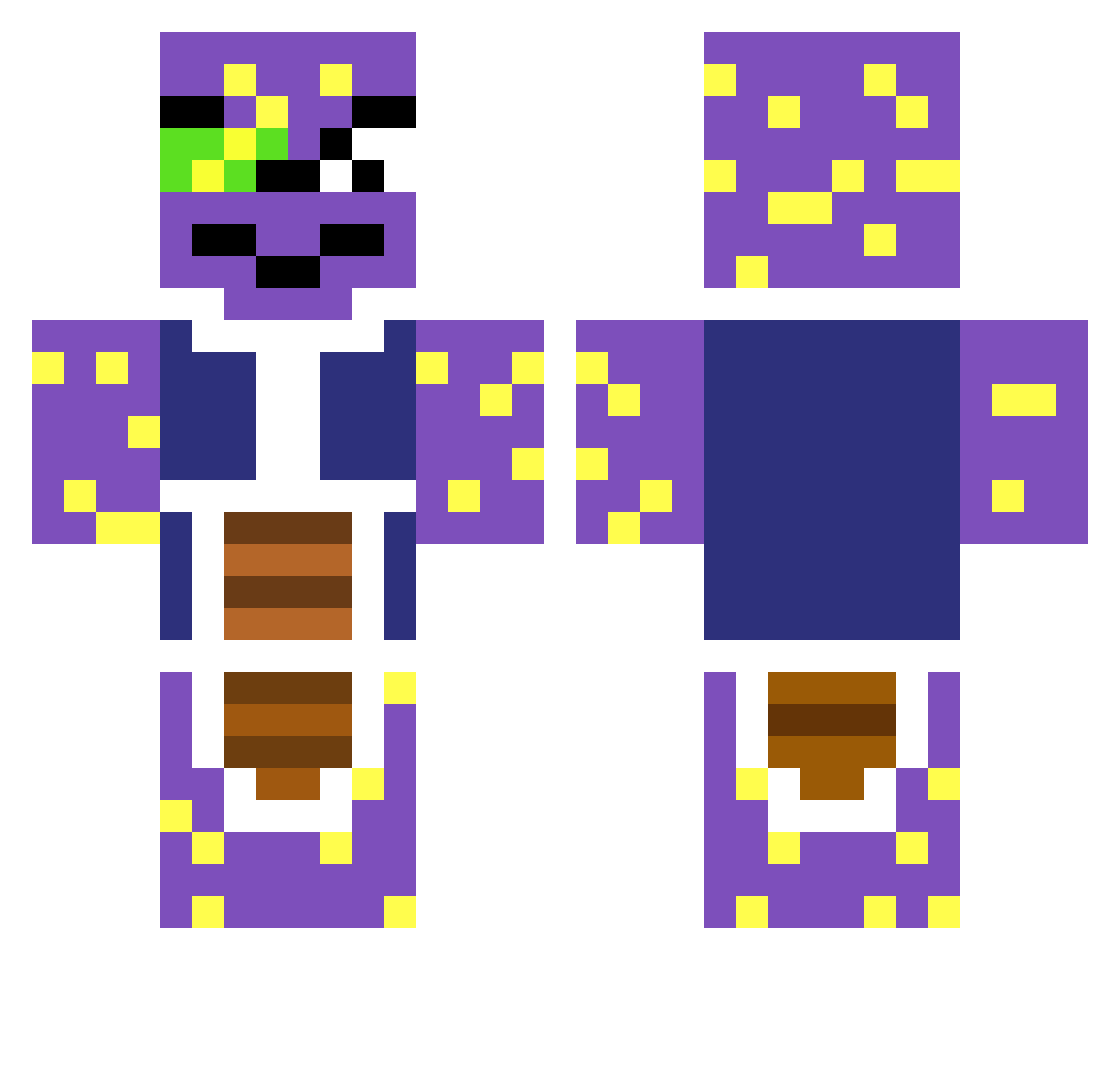 JudeTheDud12 Minecraft skin, front and back view