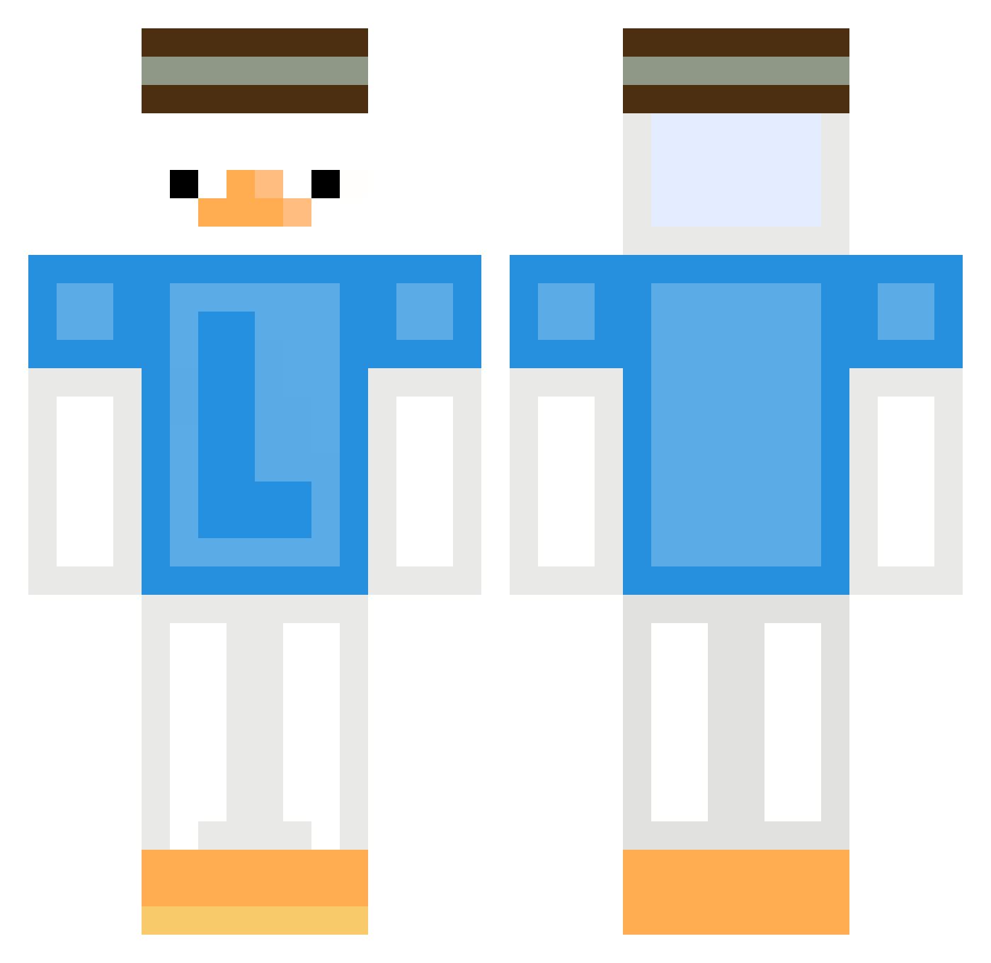 Vehy Minecraft skin, front and back view