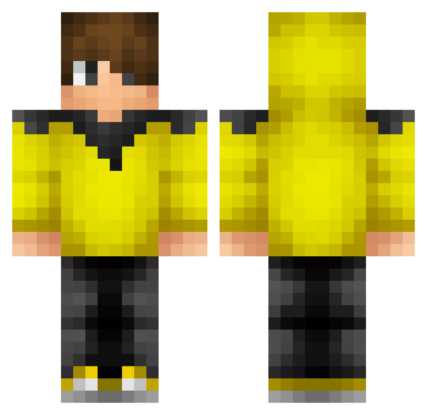 Steeveen66 Minecraft skin, front and back view